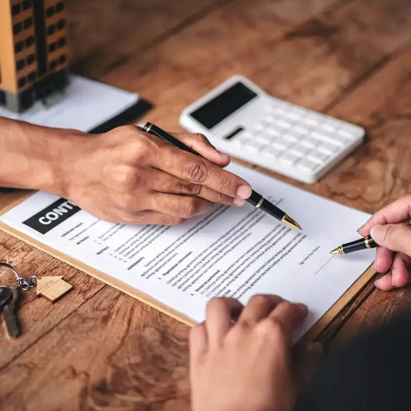 Firma del contratto di affitto o acquisto casa